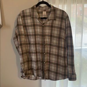 Gap Brown & Pink Soft Flannel Shirt - Large